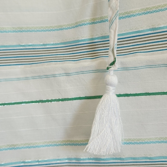 Ruffle Trim Shell - Beaumont Stripe Sleevless Blouse - Picture 7 of 12